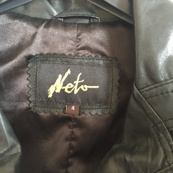 Neto Classic Black Leather Jacket - Picture 2 of 2